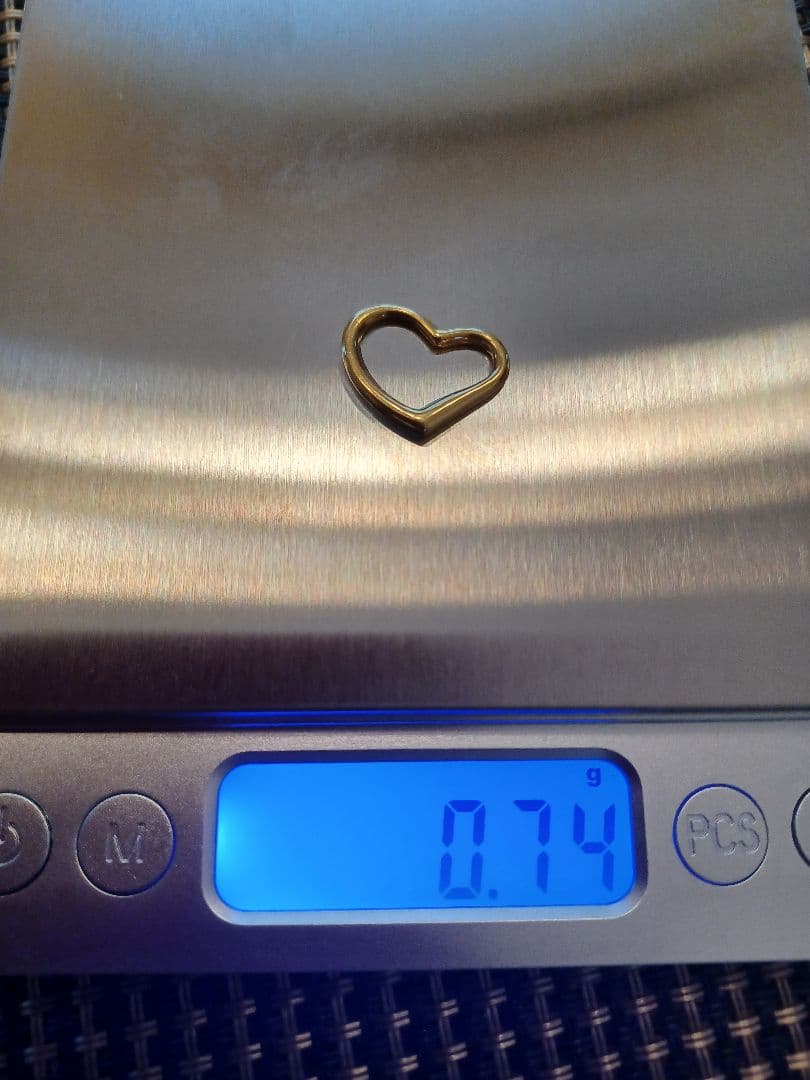 １8金イエローゴールドオープンハートペンダントトップ