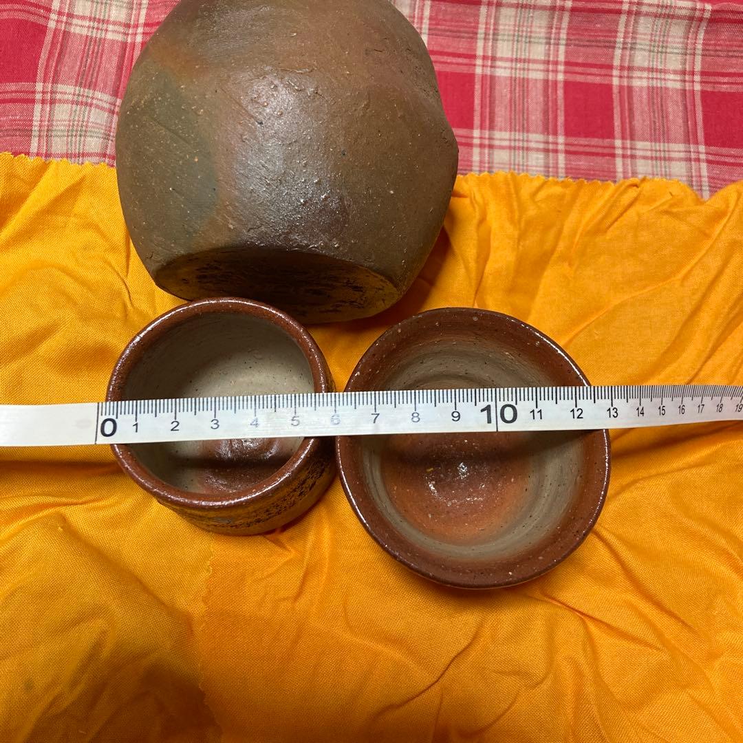 高力芳照　陶器の酒器セット