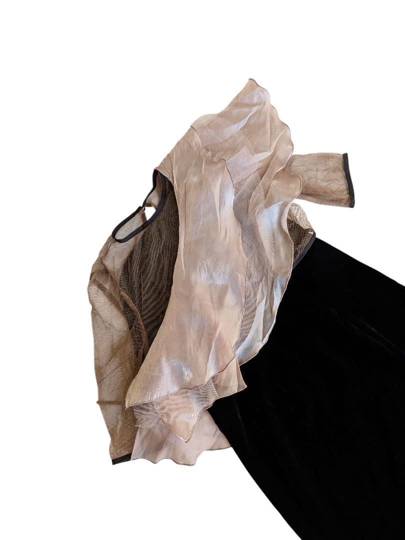 Lejaアシンメトリーティアードフリル3WAYベロアIラインドレスワンピース M