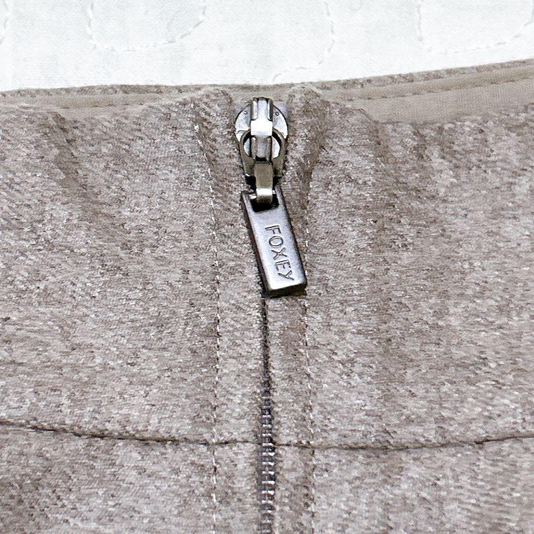 フォクシー ウールフレアスカート ロゴプレート フルブロッサム 38