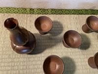 備前焼 酒器セット 徳利 2客 猪口 5客 共箱