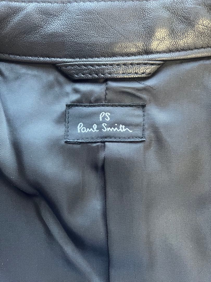 【値下げ！】PSポールスミス　ブラックレザーライダースジャケット　羊皮　M