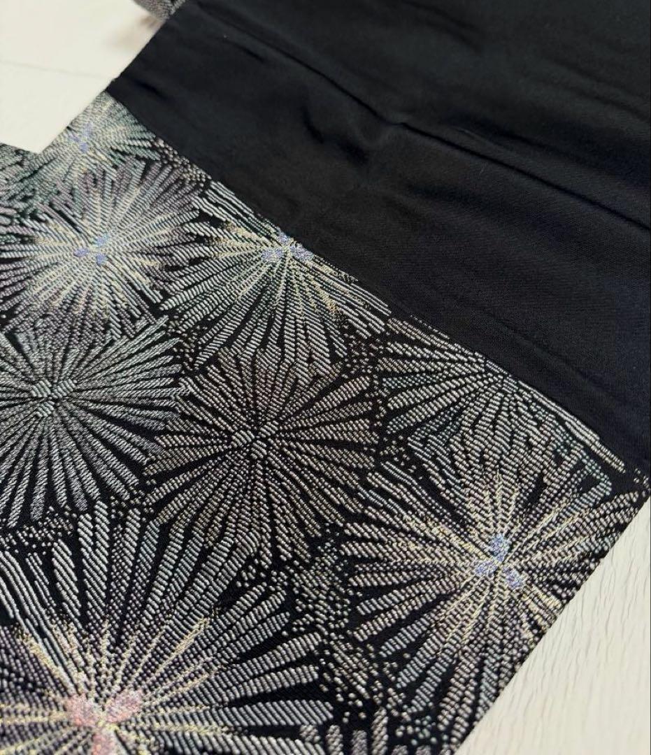 袋帯　黒地　正絹