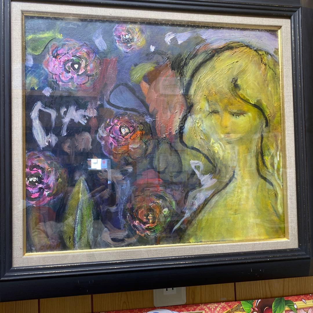 油絵油彩画　10号　少女　額無し