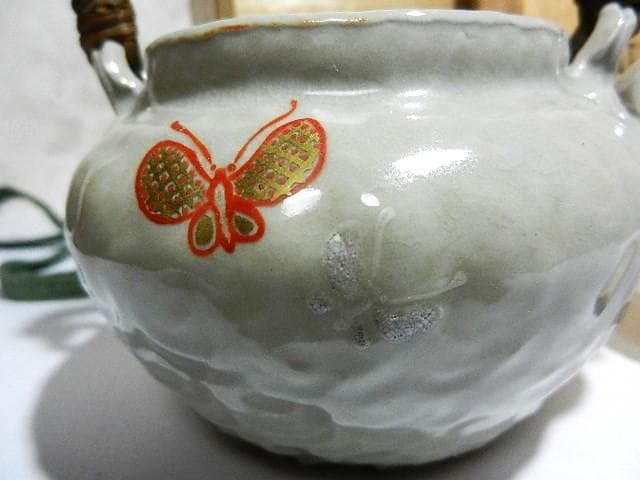 明治期の萬古焼名工「圓相舎　小川半助」作　手捻茶器（急須）