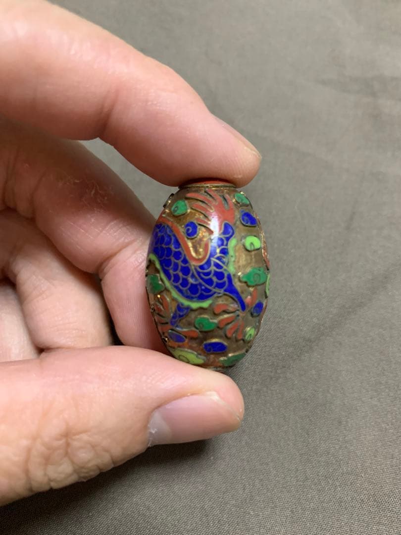 明治時代　提げ物　七宝　緒締め