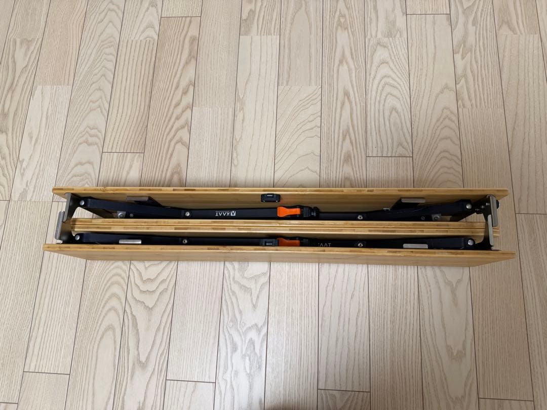 KingCamp 折りたたみテーブル 中型 バンブー 竹 高さ無段階調整