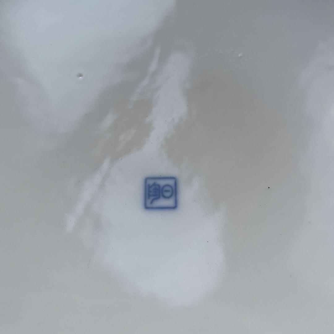 【最終値下げ　当時物】火鉢　ノリタケ　陶器　ブルー　菊　手あぶり　メダカ鉢　日陶