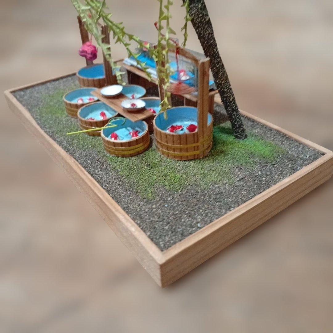 年代物 江戸趣味小玩具　浅草 助六 ミニチュア　 金魚屋　金魚掬い 作家