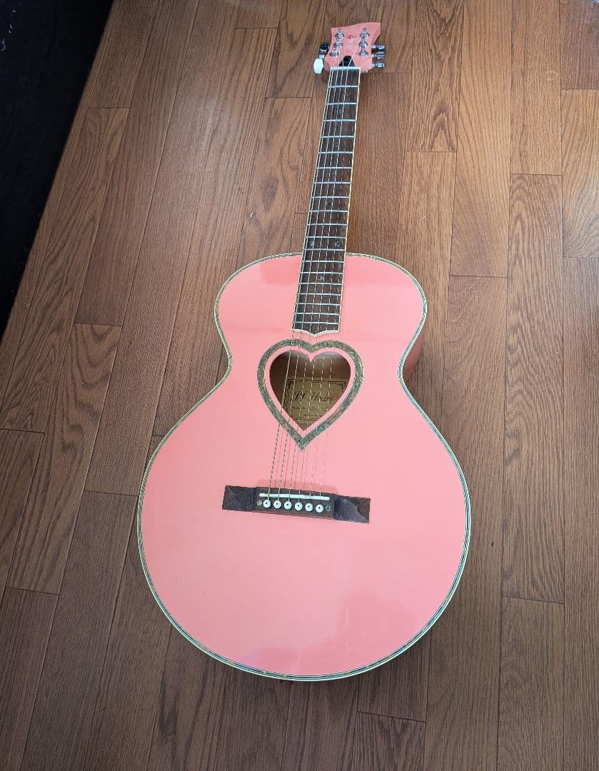 美品 JJ Heart アコースティックギター Pink ケース付き