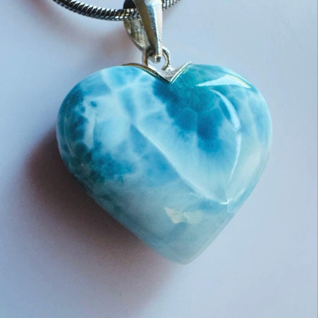 ♡大きめハートラリマー♡ネックレス