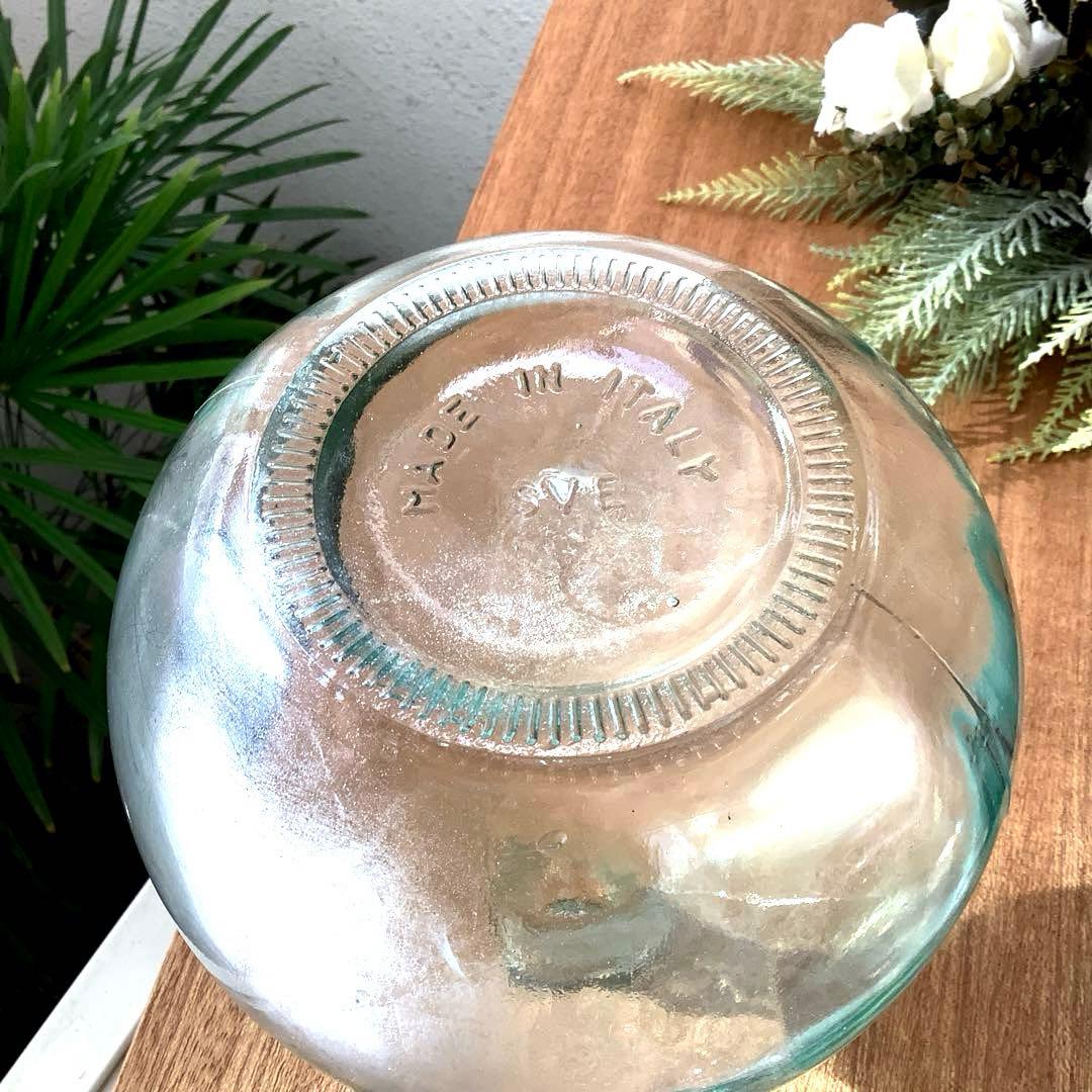 イタリアSVE 社　シードルガラス瓶(フラワーベース・オブジェ)ヴィンテージ