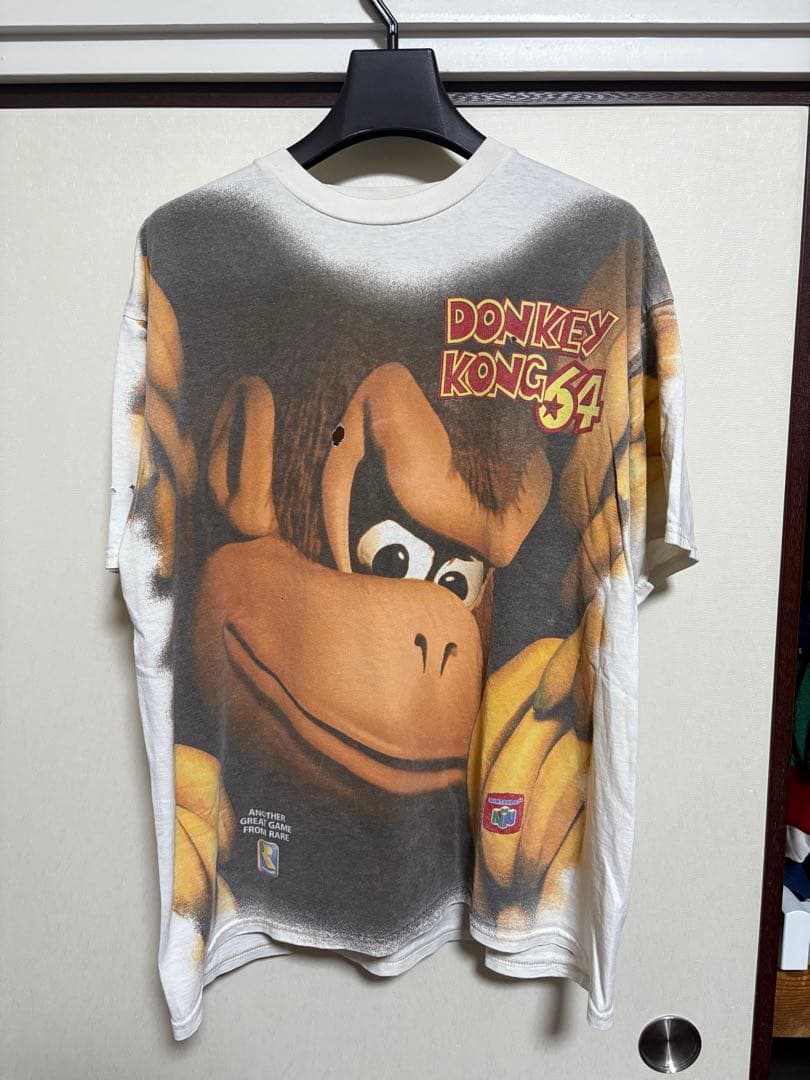 90s Donkey Kong ドンキーコング 総柄 Tシャツ 64