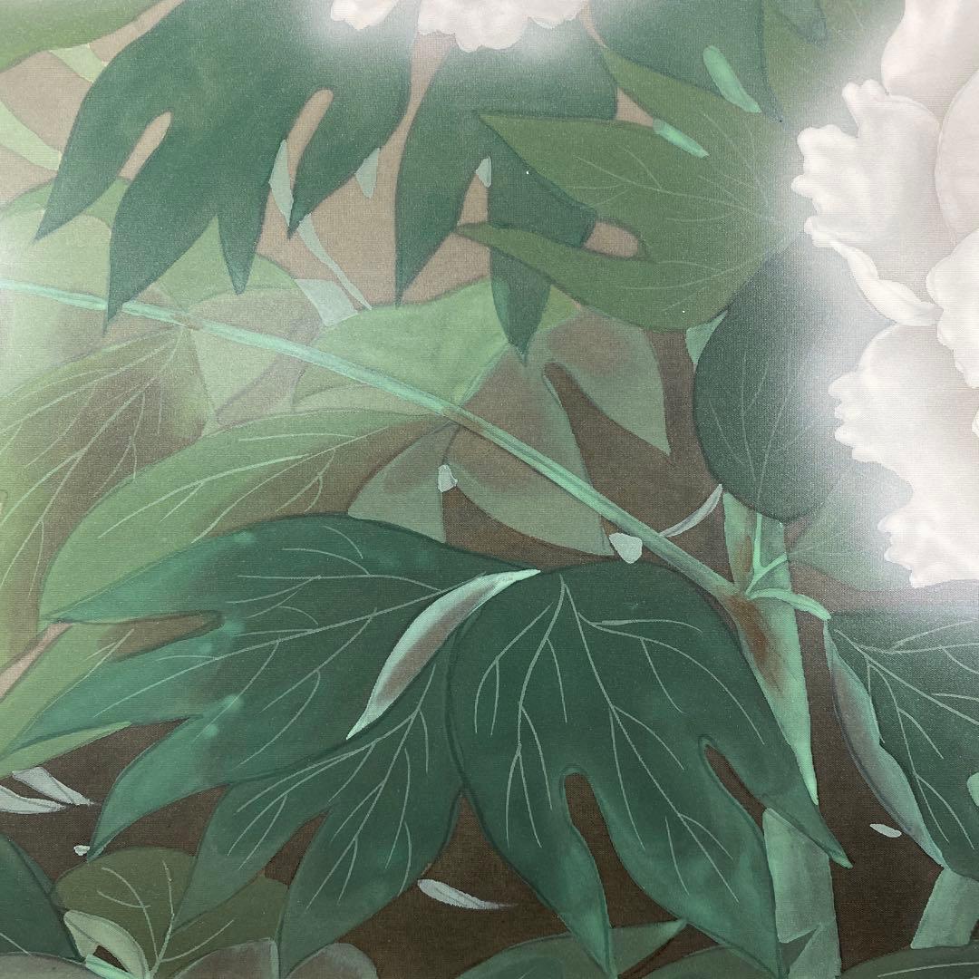 美品 掛け軸 小野守鳳作 牡丹図 共箱 太巻き付 真筆証明書付き 四季花