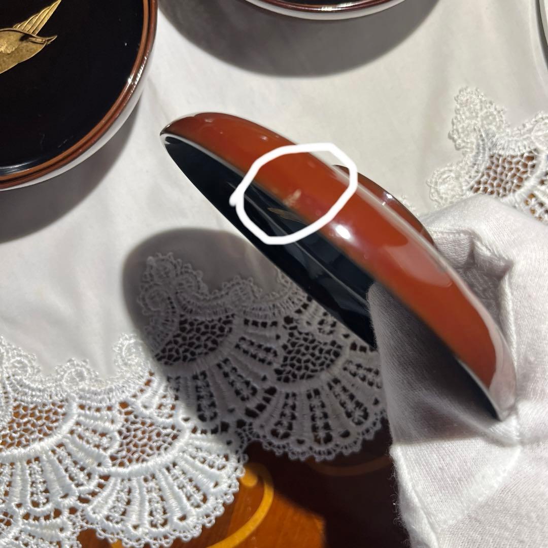 茶道 煎茶 年代物 漆器 沈金 梅に鶯 吸物椀 10客揃