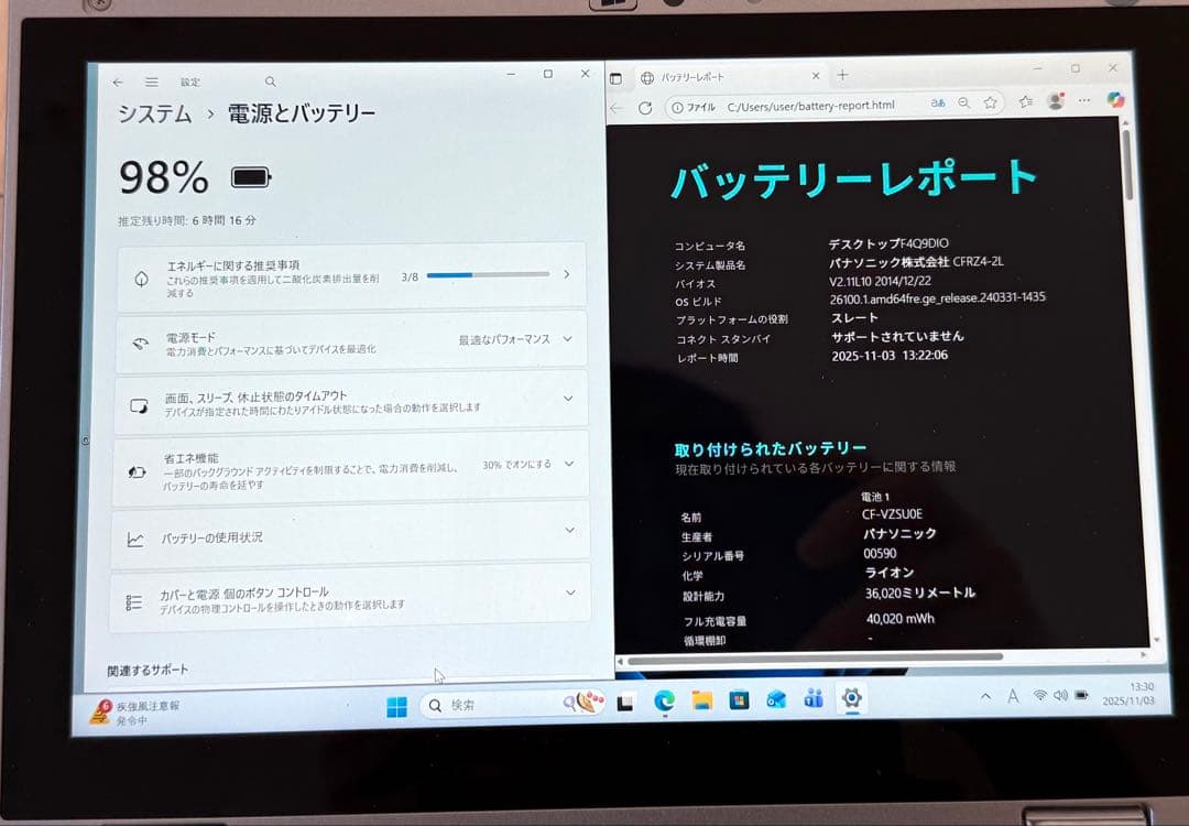 超軽量745ｇ10.1タブレットCF-RZ4 Office2021&WIN11