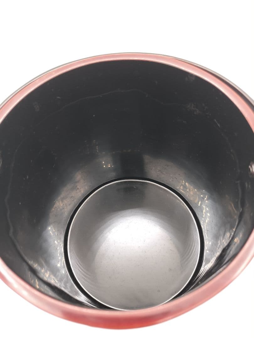 c564 手付曲水指 溜塗　芳桂堂　木箱 茶道具 古物