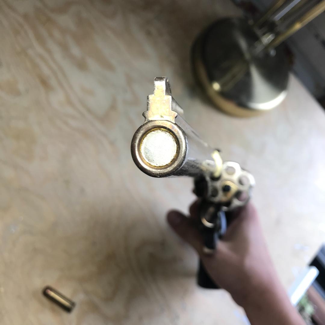 S&W 真鍮？金メッキ？モデルガン発火タイプカートリッジ6個付き