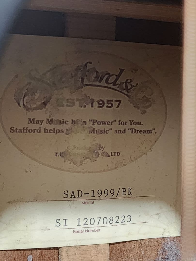 スタフォード エレアコギター　SAD-1999/BK　Stafford