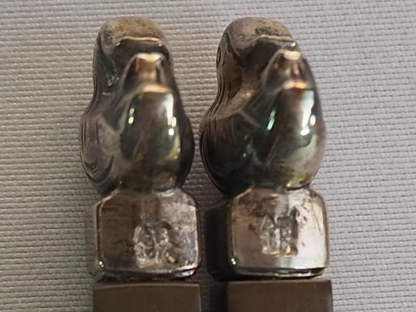 木村清雲造『南鐐鳥頭火箸』共箱