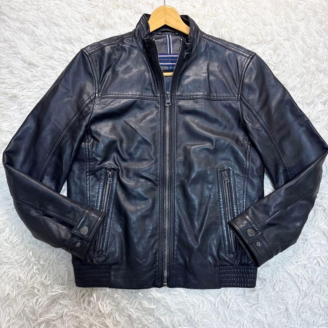 トミーフィルフィガー　ラムレザージャケット　ジップ