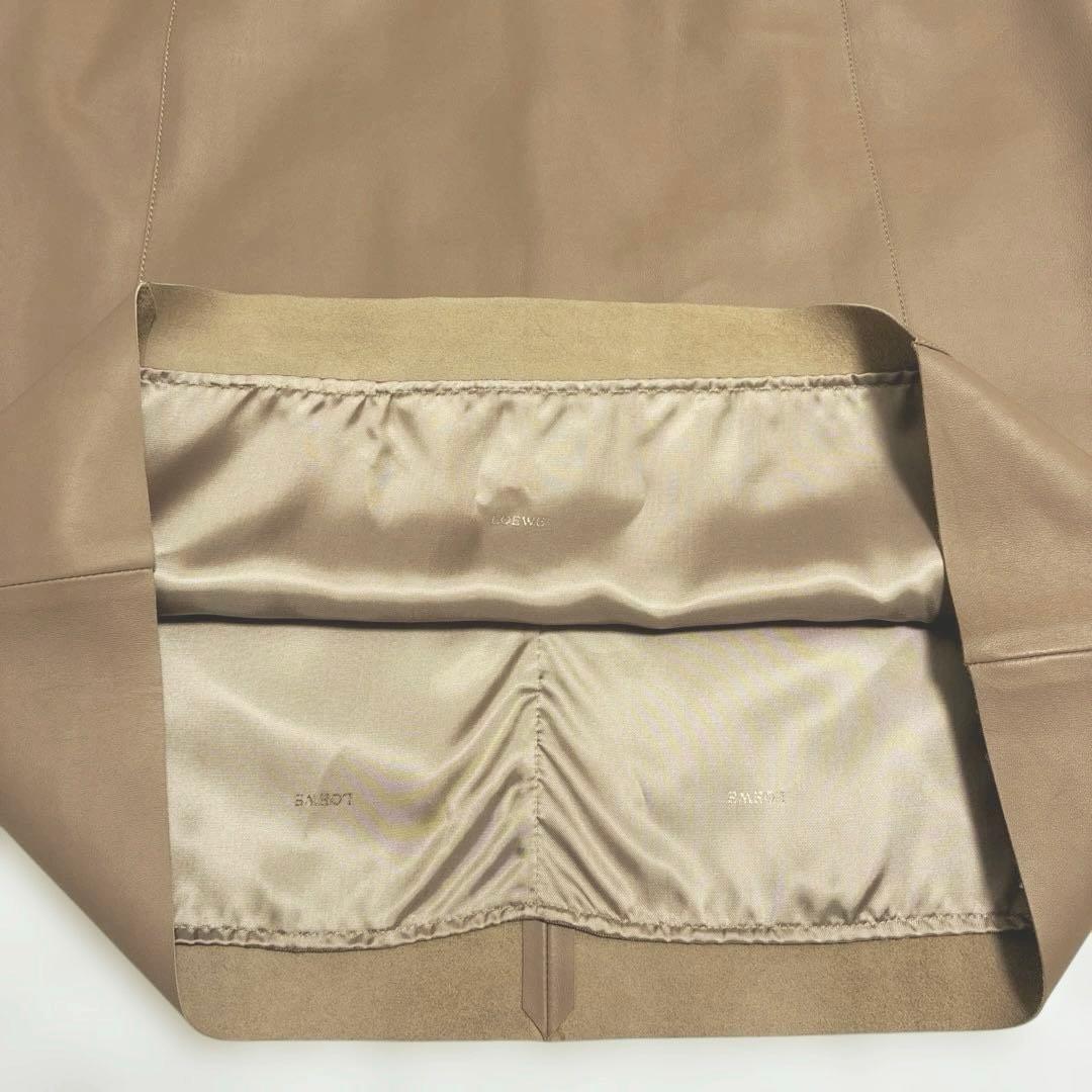 未使用✨LOEWE✨ロエベ ラムレザースカート 羊革 ベージュ　44