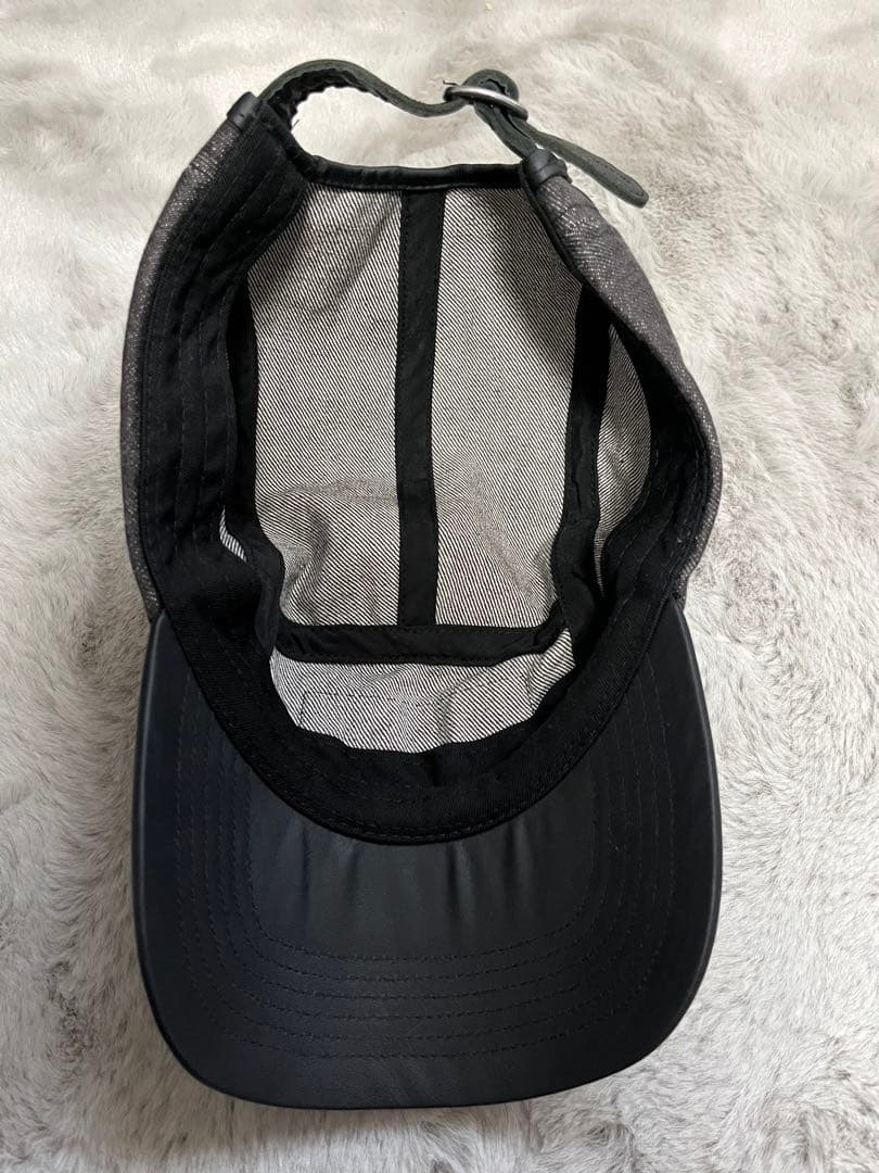 【美品】supreme ブラックデニムレザーキャップ