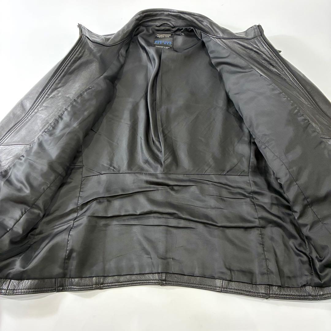 美品 ニコル シングルライダースジャケット ラムレザー ブラック 48 L