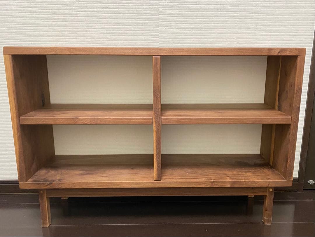 ハンドメイド　オープンシェルフ　4棚　ウォルナット無垢材