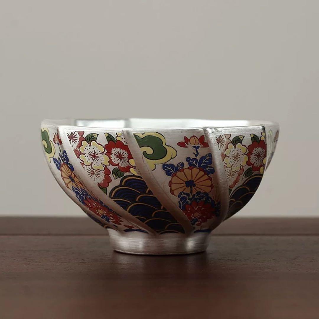 花柄 陶器製 茶碗