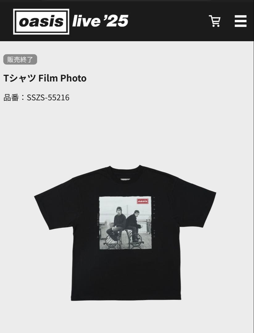 Oasis Tシャツ Film Photo ブラック