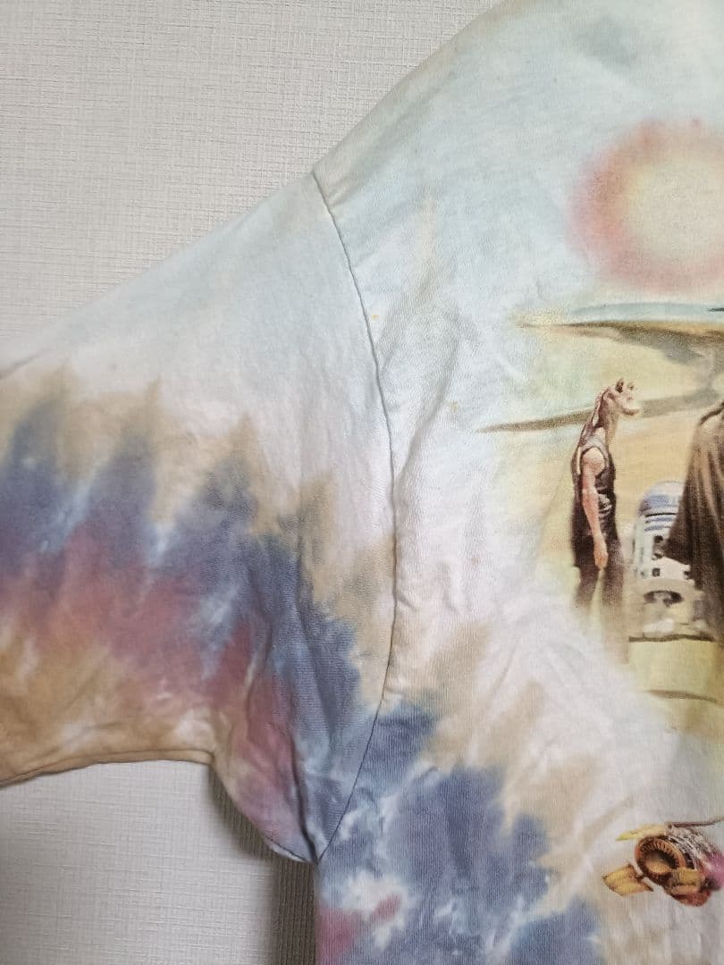 訳あり　スターウォーズ 　リキッドブルー 半袖Tシャツ タイダイ柄