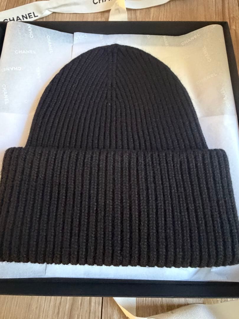 新品未使用 chanel25B 新作 本物 ココマーク ニット帽黒 最終お値下げ