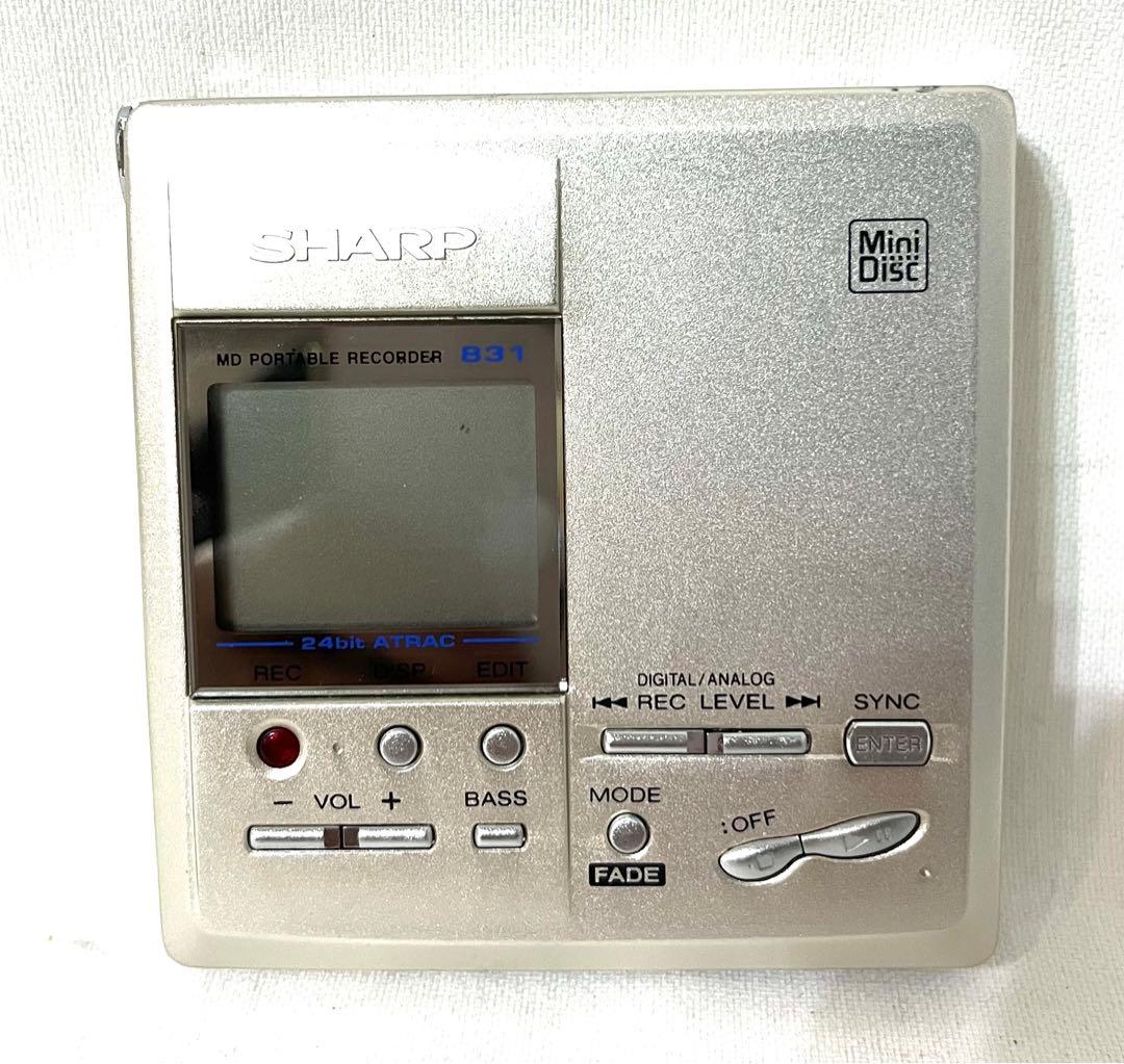 【付属品多数】SHARP ポータブルMDレコーダーMD-MT831-S