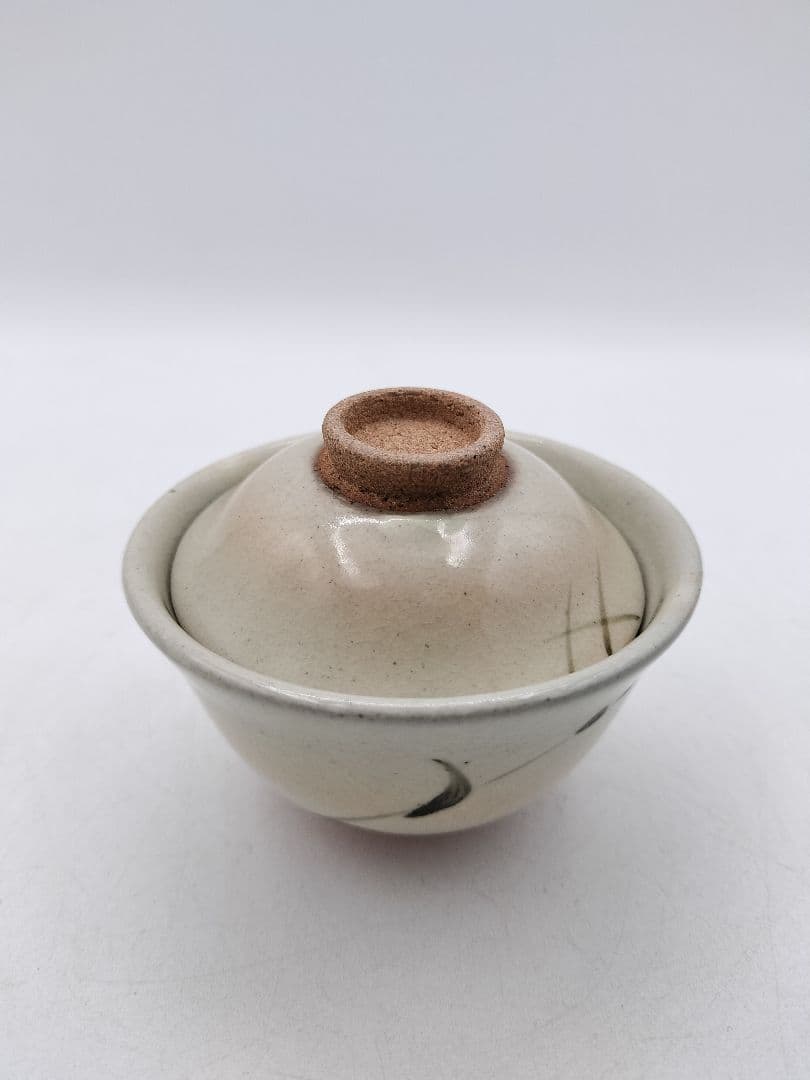 c787 煎茶　啜り茶碗 粉引 5客 紙箱 茶道具 古物　すすり