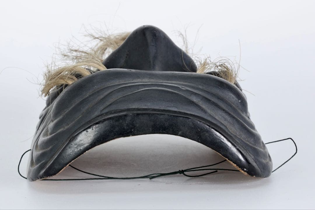 黒式厨 黒翁 能面 木彫 在銘 羽生 狂言 能楽 古美術 骨董品 時代面