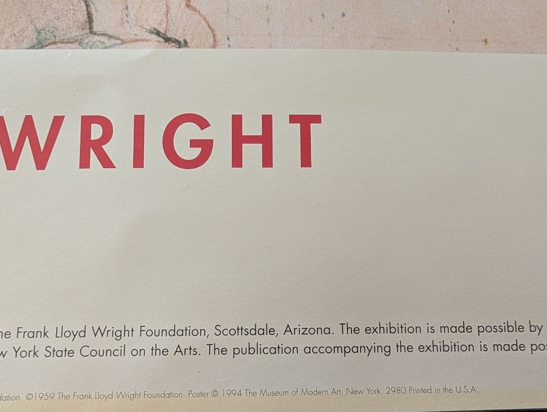 絶版希少ビンテージポスター フランクロイドライト展 1994年 NY近代美術館