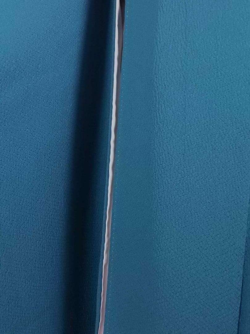 振袖　色無地　(アクアマリン色)と洗える長襦袢の2点セット