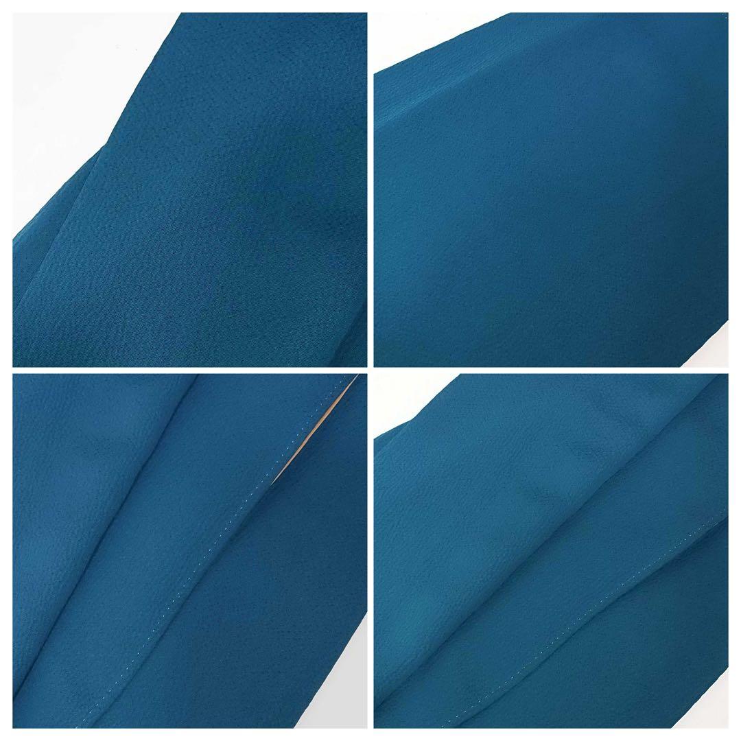 振袖　色無地　(アクアマリン色)と洗える長襦袢の2点セット