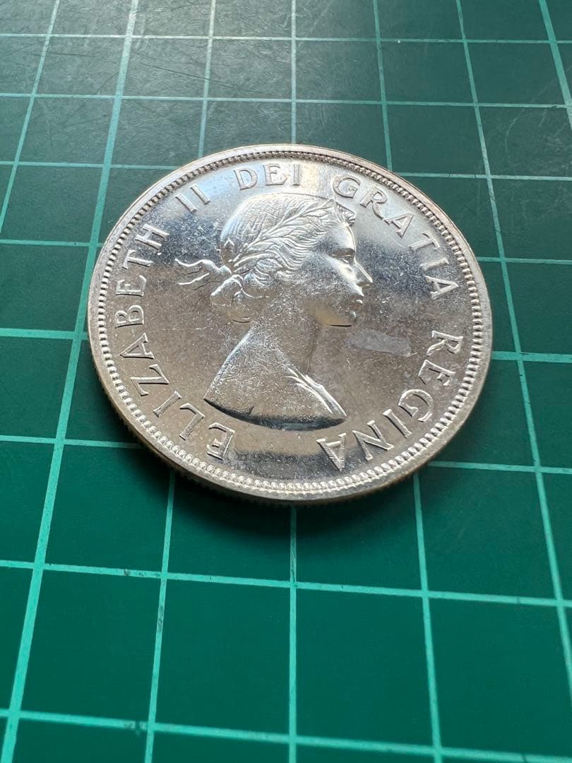 外国銀貨　カナダ1D銀貨　1958年