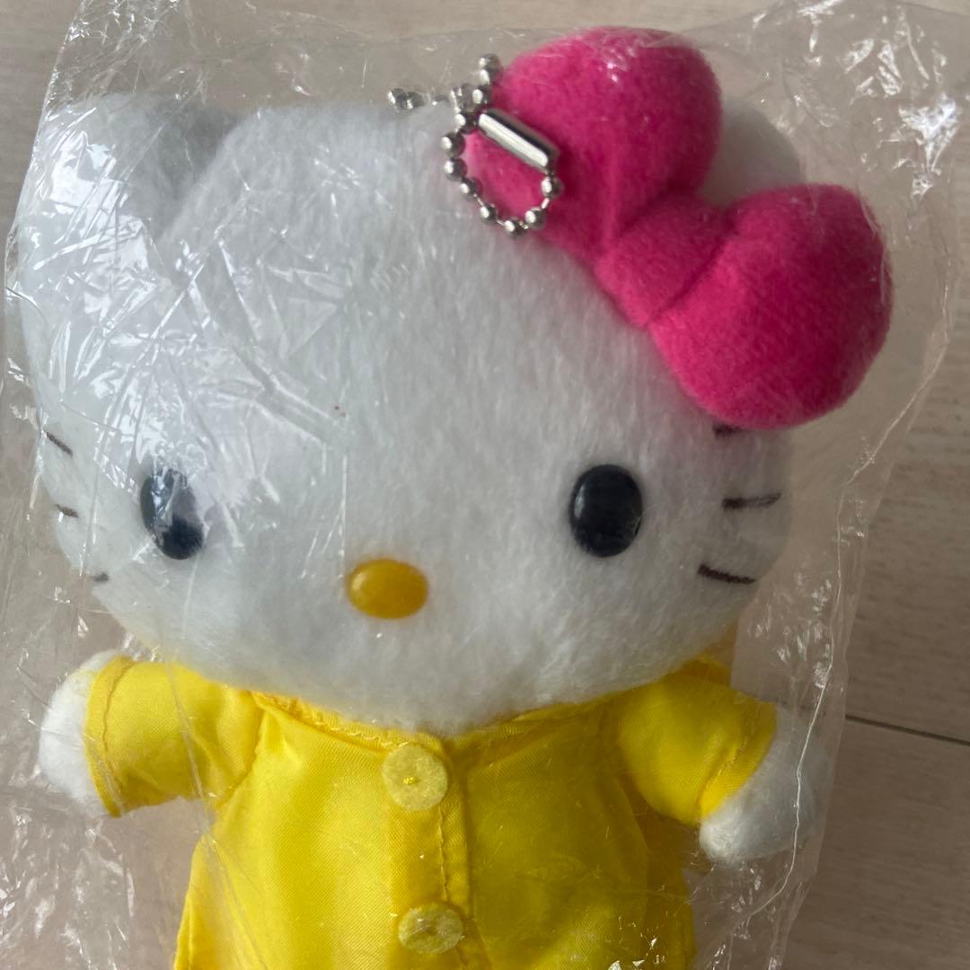 サンリオハローキティレインコートマスコットキーホルダーぬいぐるみ平成レトロレア