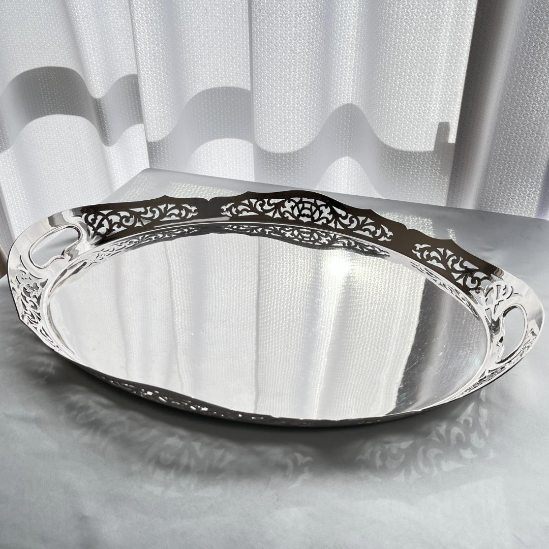 【e Heath & Co】 アールヌーボー 透かしのトレー 46cm