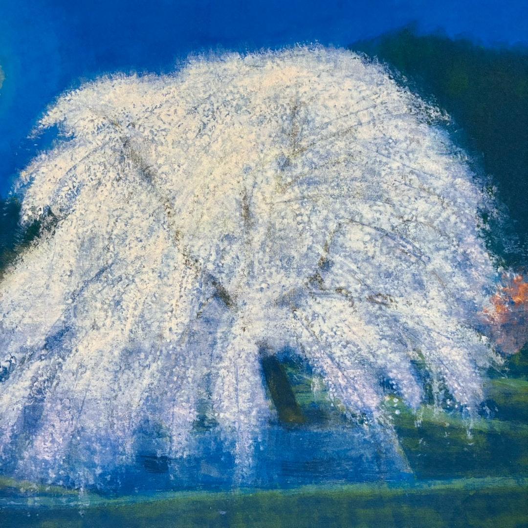 美品 平山郁夫「万葉月華図」特別限定巧藝画 岩絵の具方式 証明シール有 大塚工藝