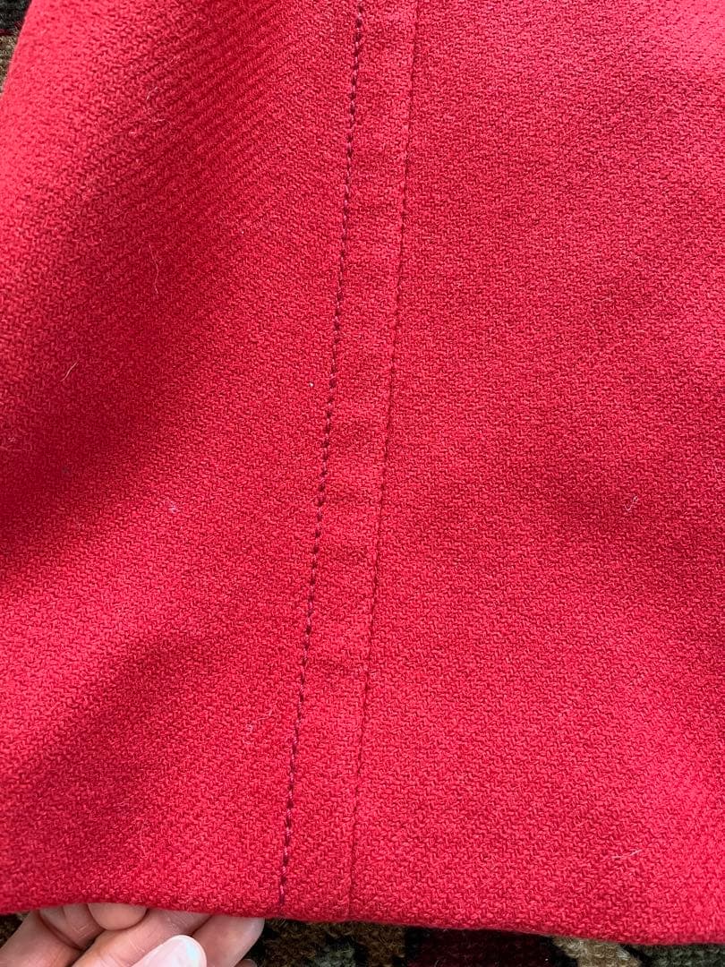 GUCCI 上質ウール　チェスターコート　ピーコート　38 赤　刺繍