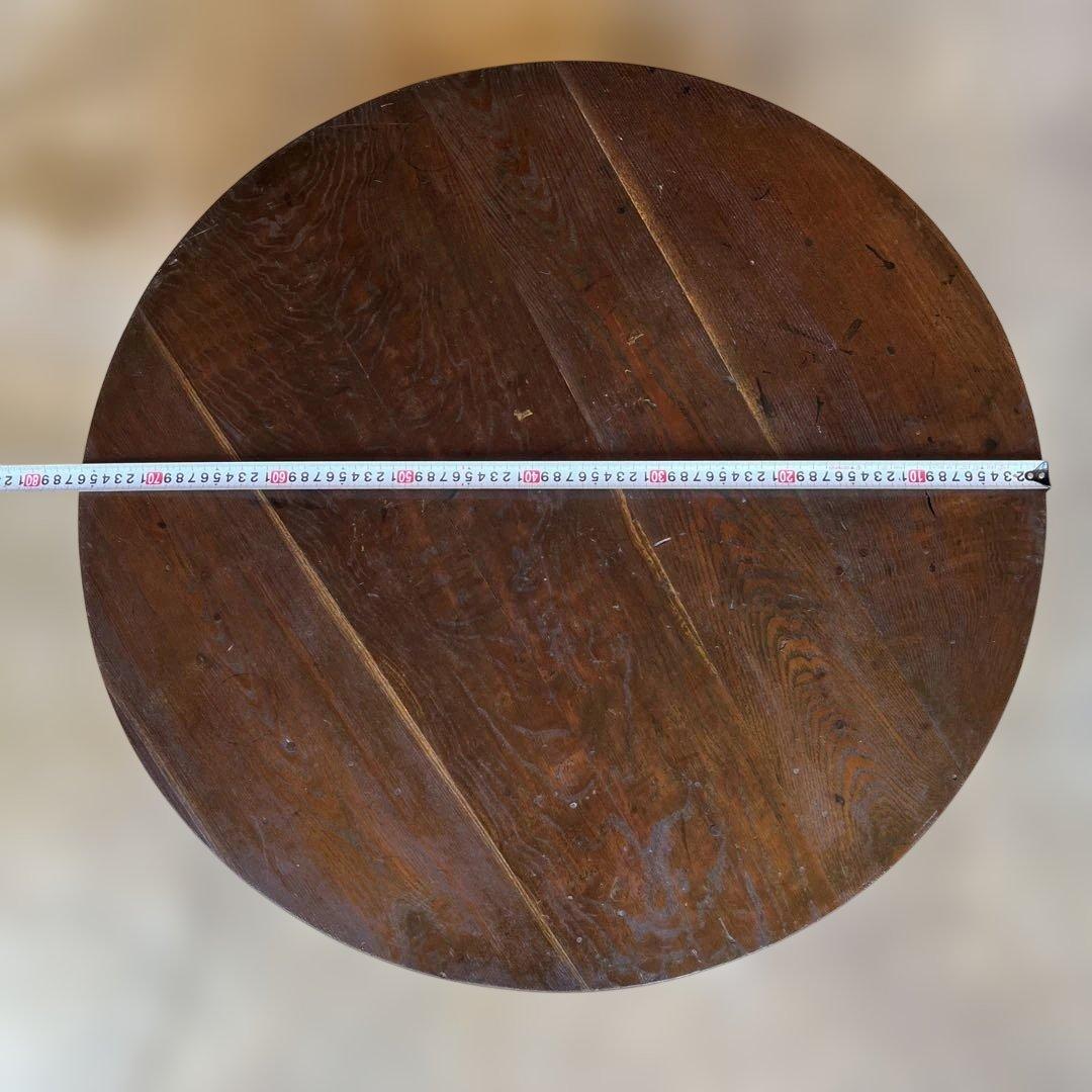 レトロ　円形木製テーブル ちゃぶ台