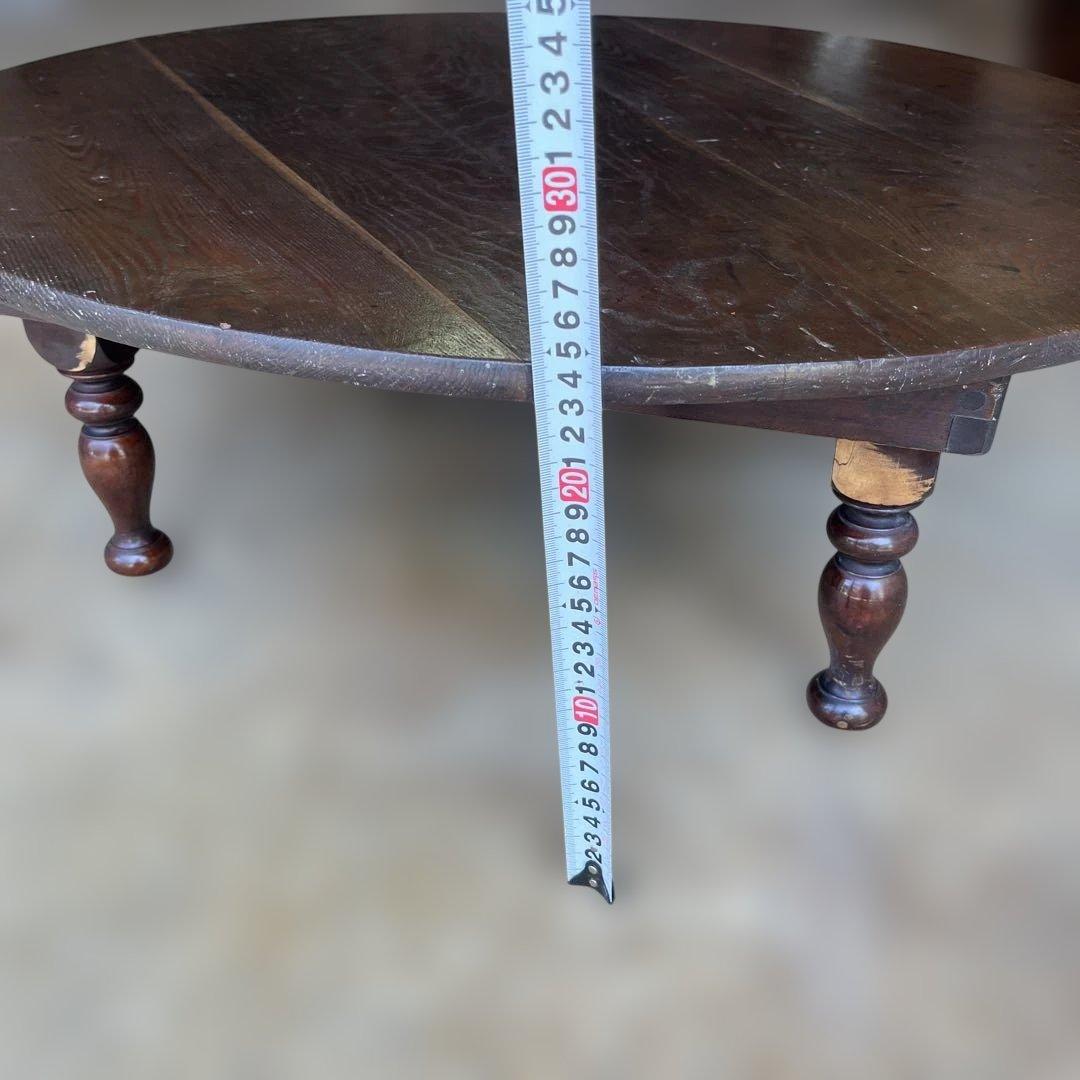 レトロ　円形木製テーブル ちゃぶ台