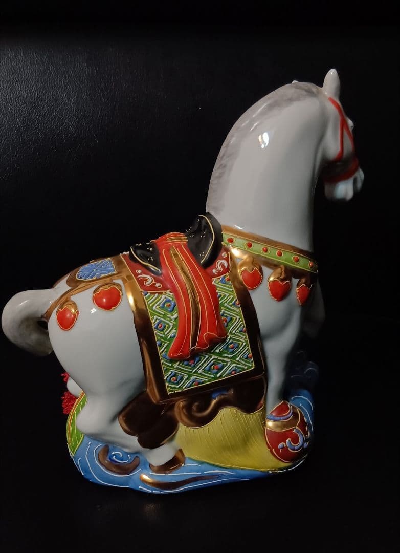 【希少】九谷焼 干支 置物 午 21cm 縁起物 金彩 盛 2026年