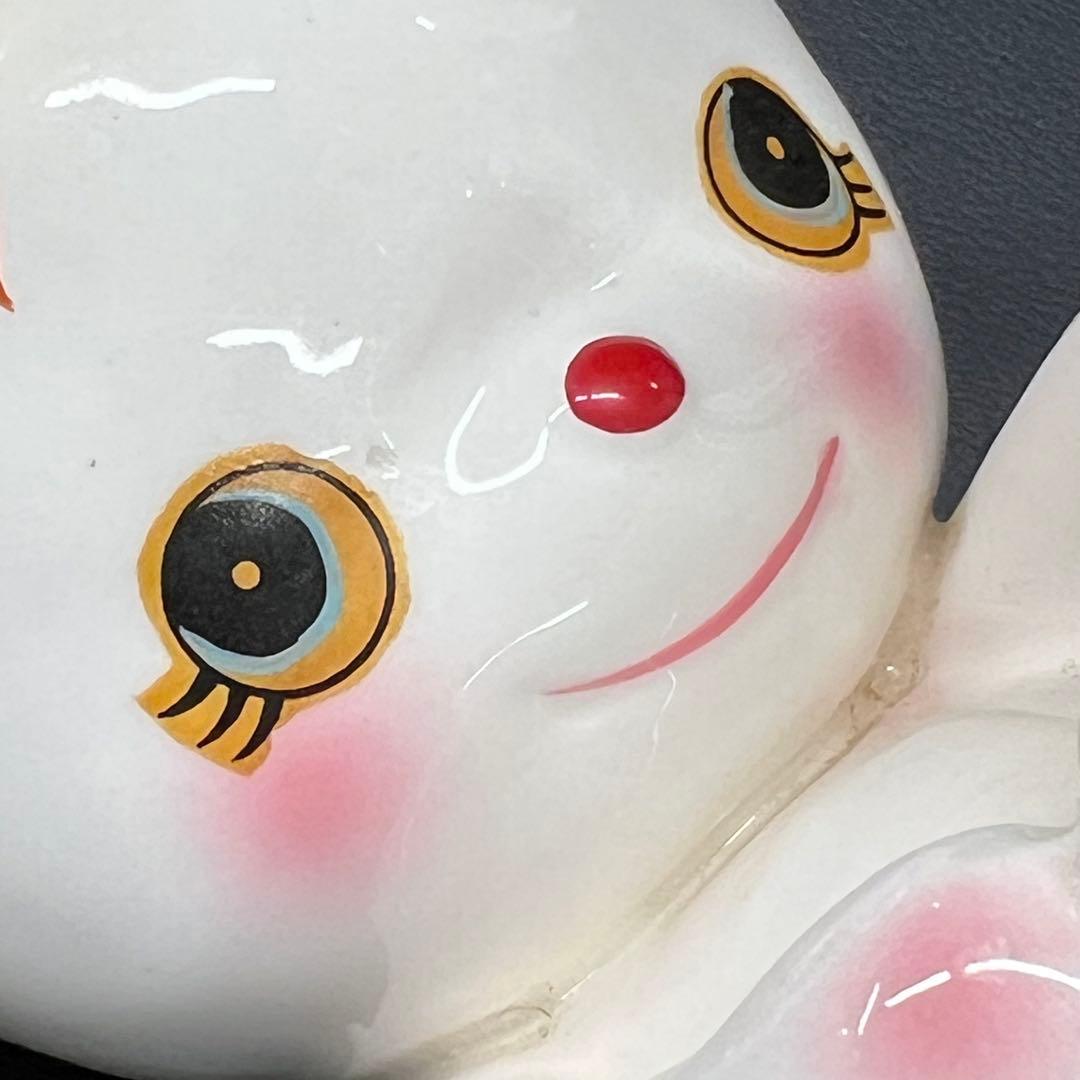 B2【used】内藤ルネ　うさぎの親子　陶器　置き物　昭和レトロ　貯金箱