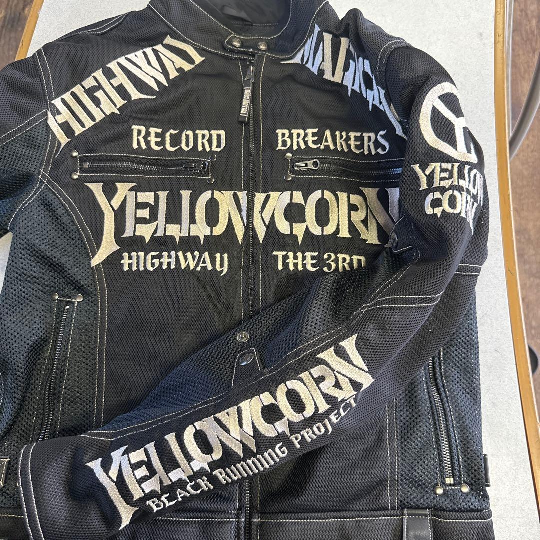 【良品】イエローコーン　YeLLOW CORN　メッシュジャケット LL 黒刺繍