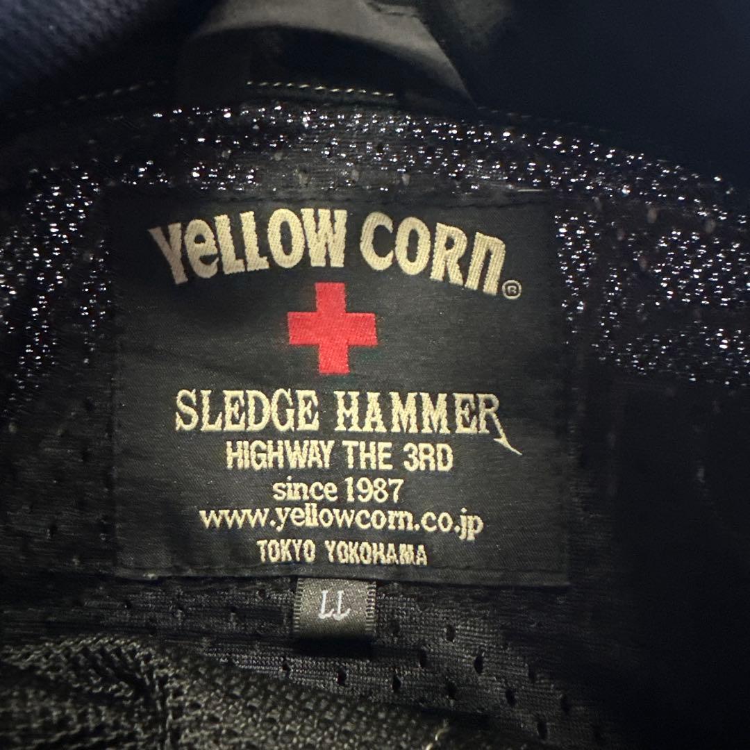 【良品】イエローコーン　YeLLOW CORN　メッシュジャケット LL 黒刺繍